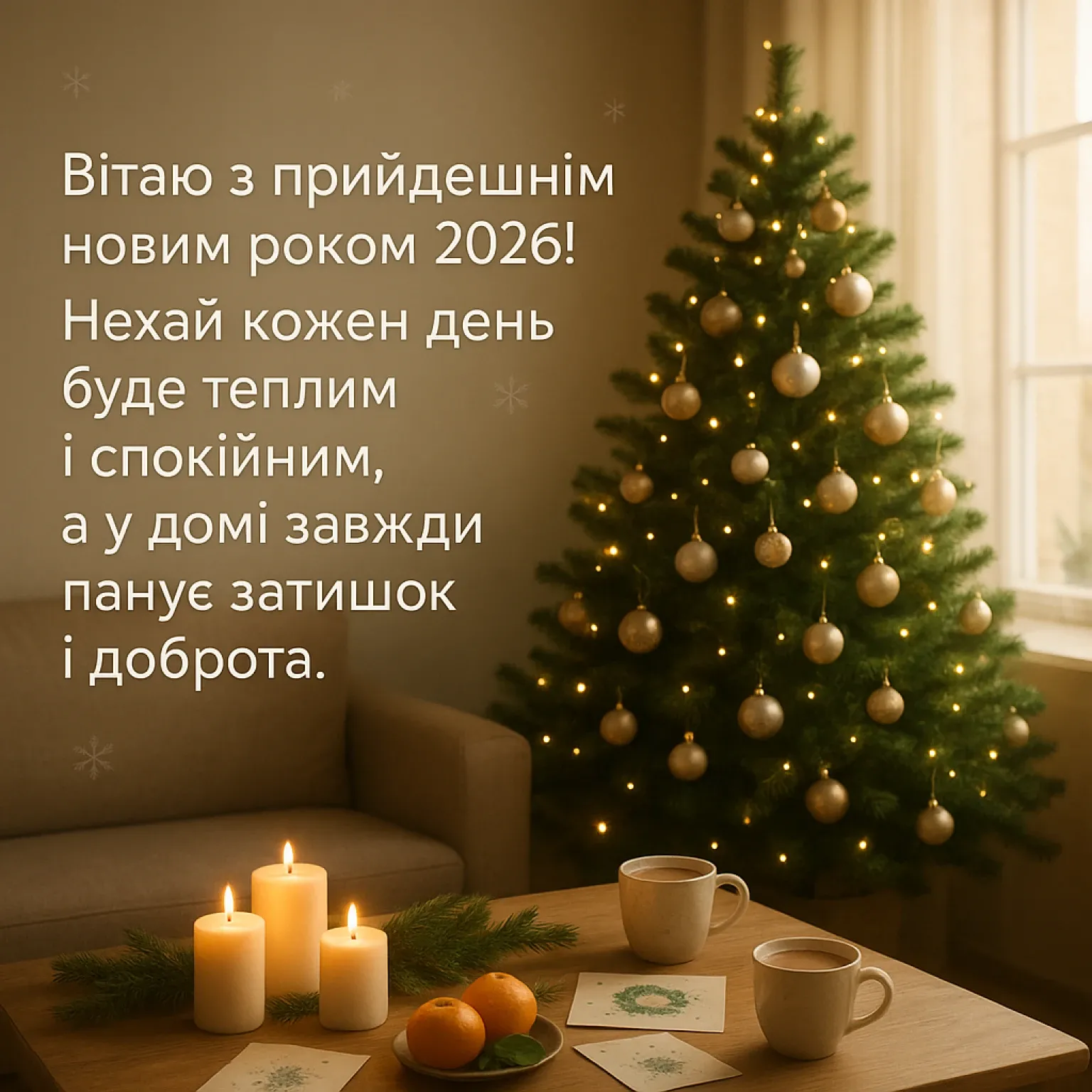 Привітання з прийдешнім Новим роком 2026 для рідних та близьких
