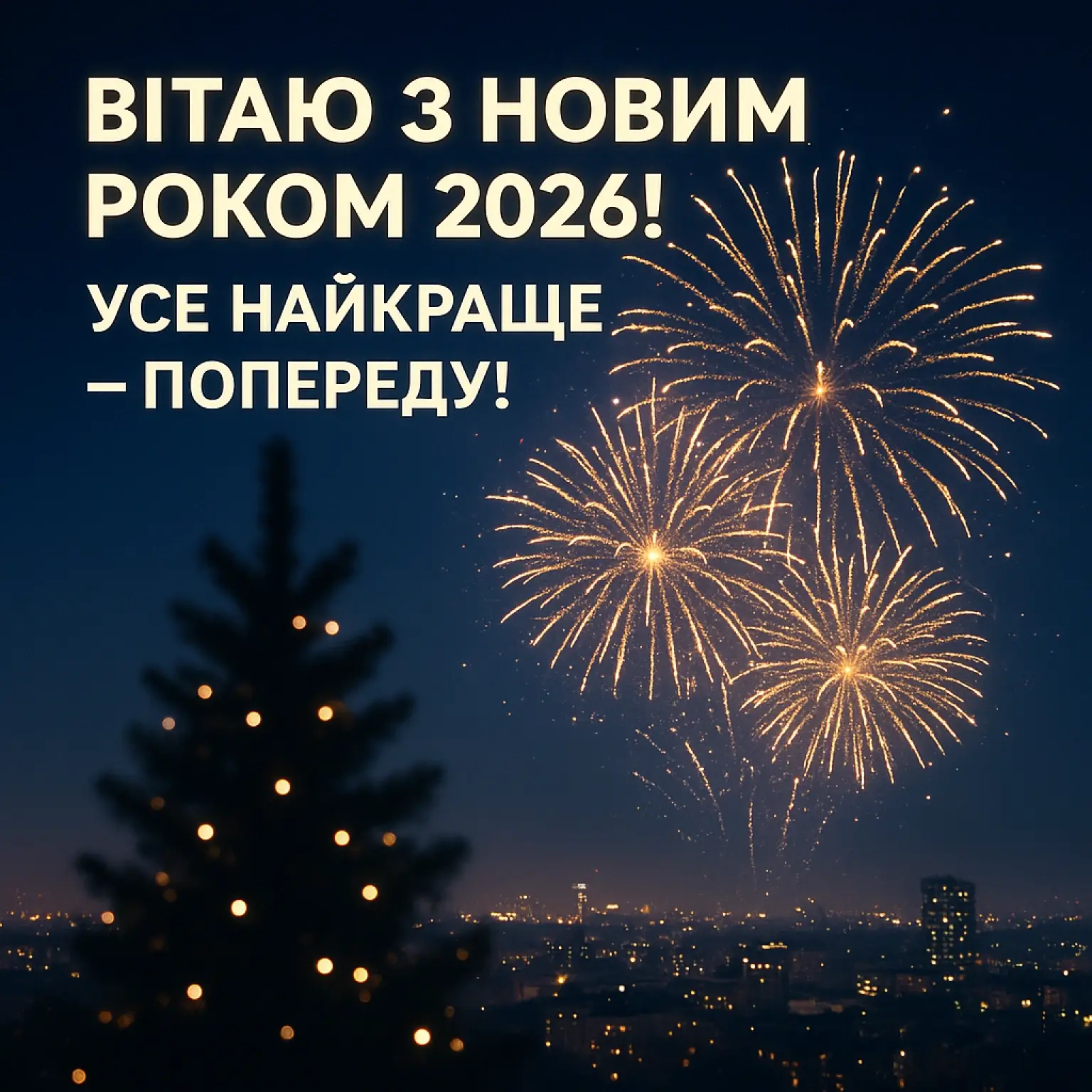 Привітання з прийдешнім Новим роком 2026 для рідних та близьких