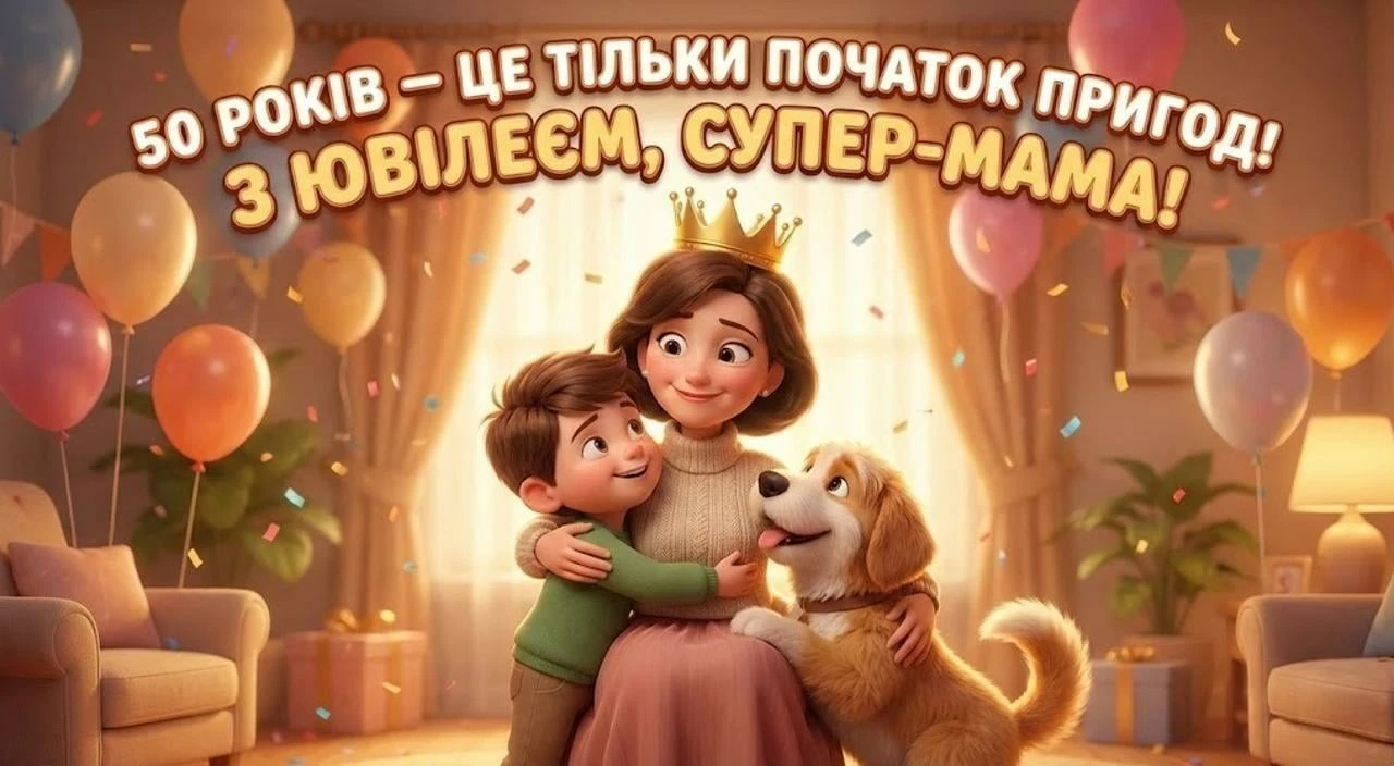 Привітання з ювілеєм 50 років для мами
