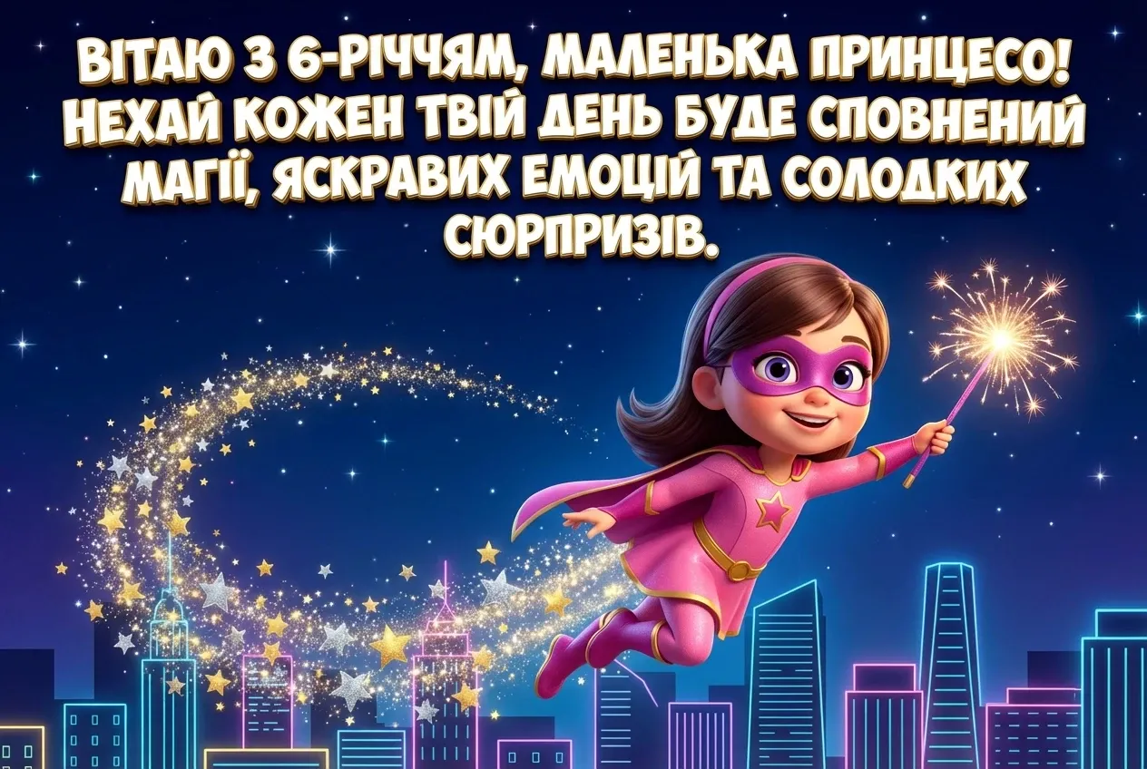 вітання з днем народження дівчинці 6 років