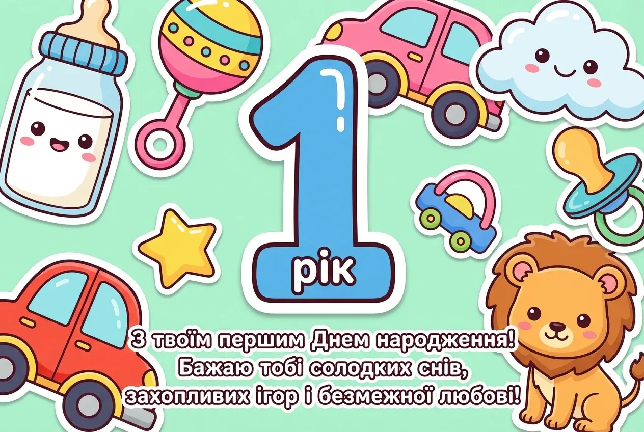 з днем народження хлопчика 1 рік