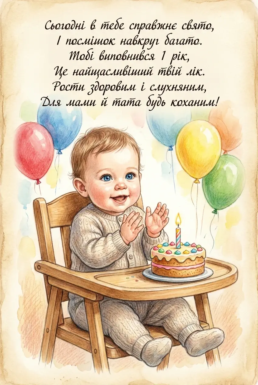 з днем народження хлопчика 1 рік