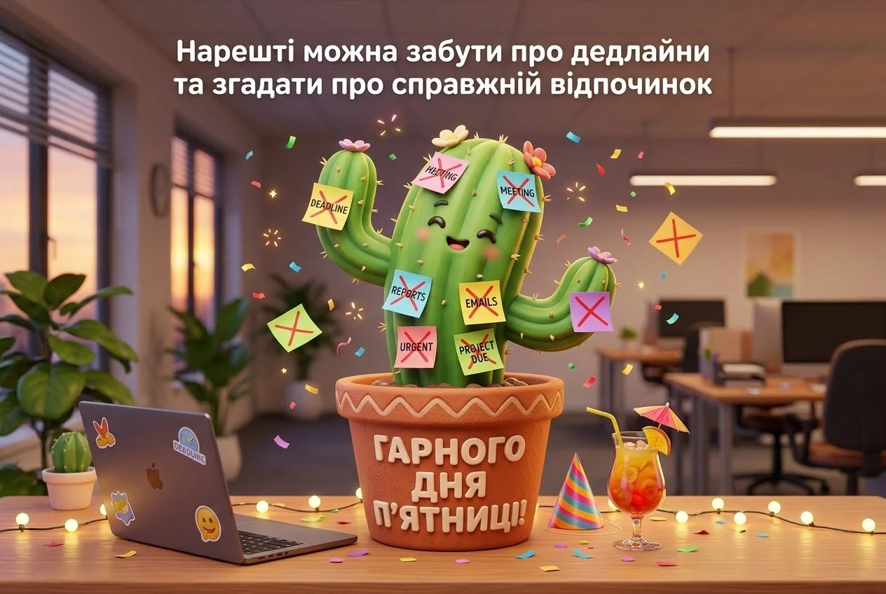 Оригінальні і кумедні привітання з гарним днем п’ятниці у картинках