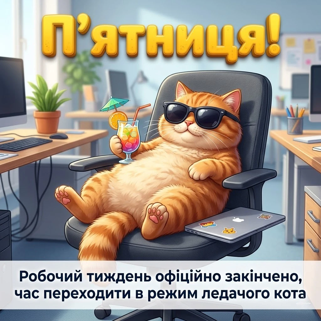 Оригінальні і кумедні привітання з гарним днем п’ятниці у картинках