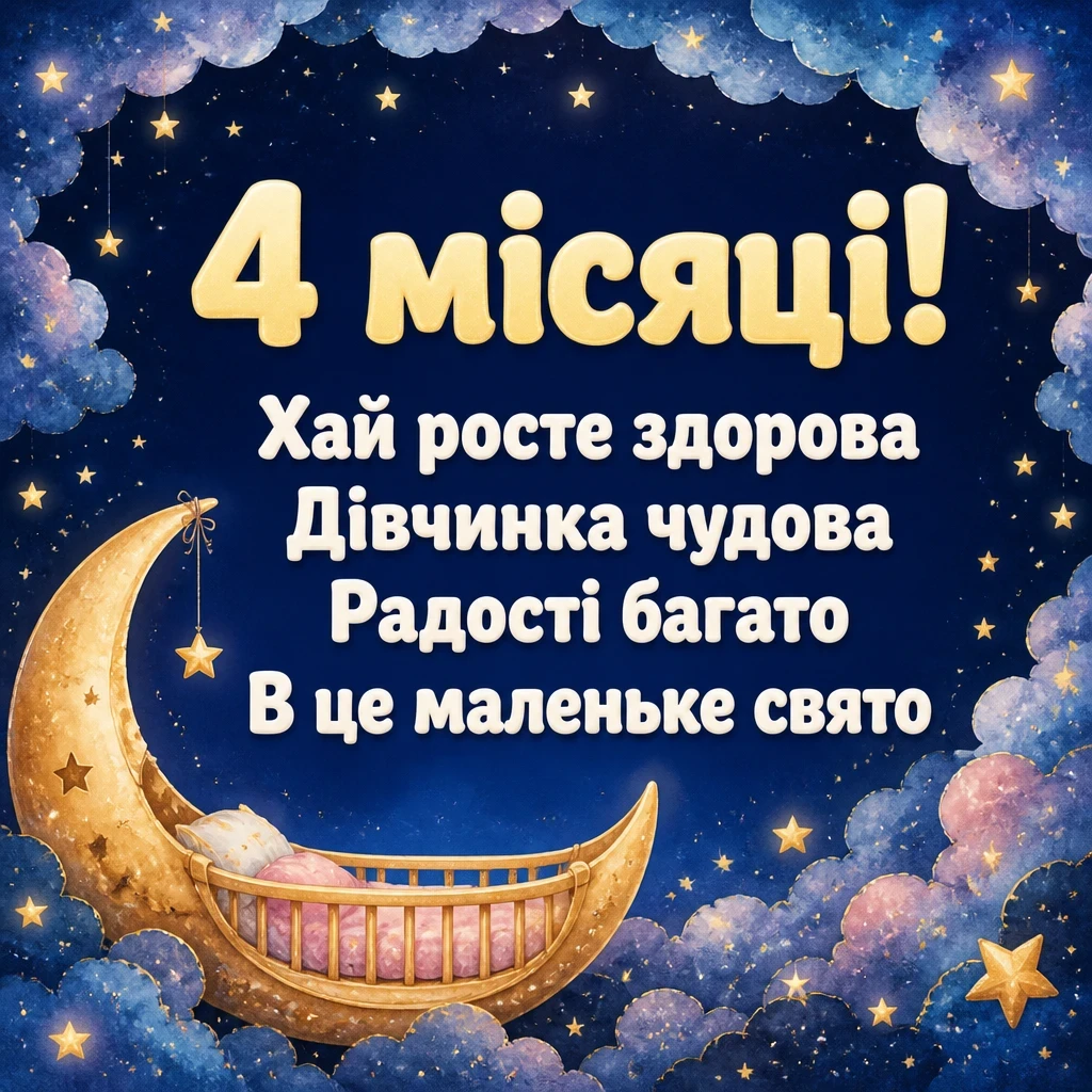 4 місяці дівчинці привітання
