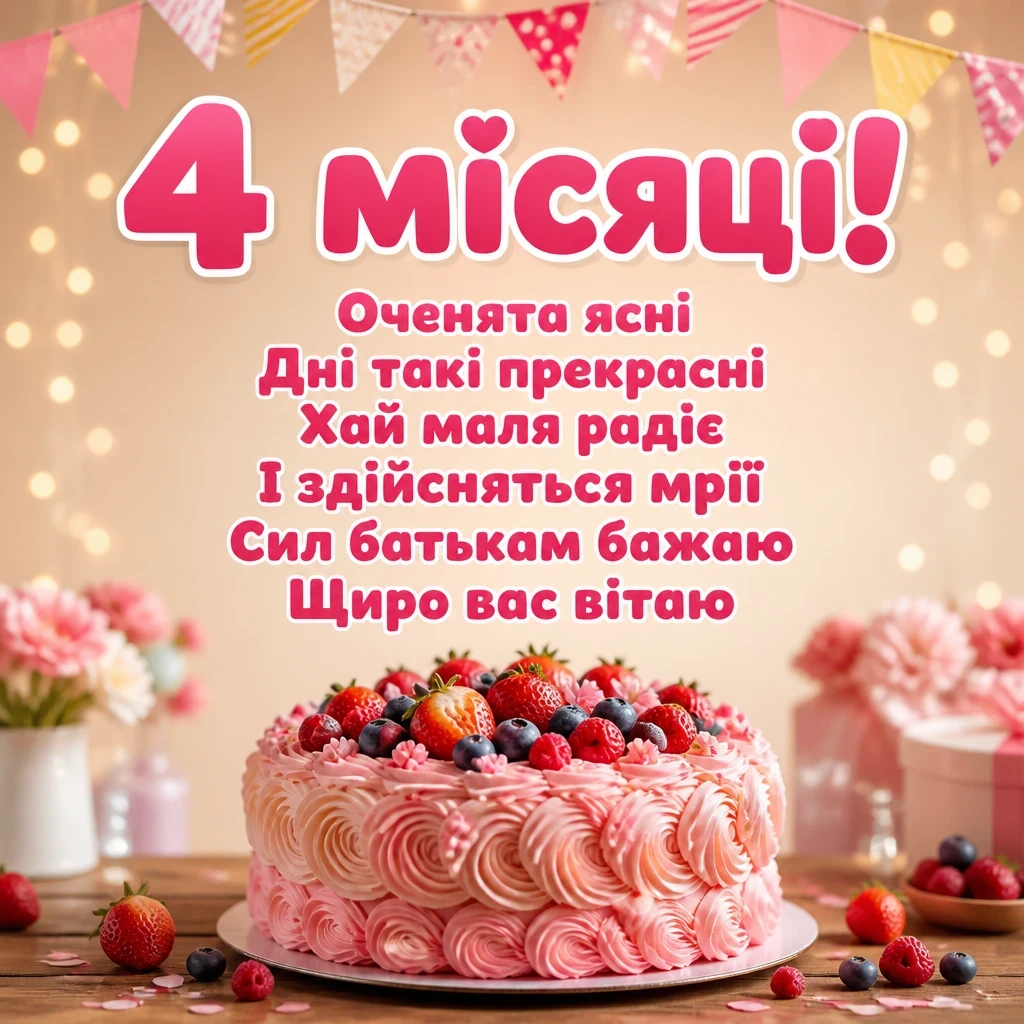 4 місяці дівчинці привітання