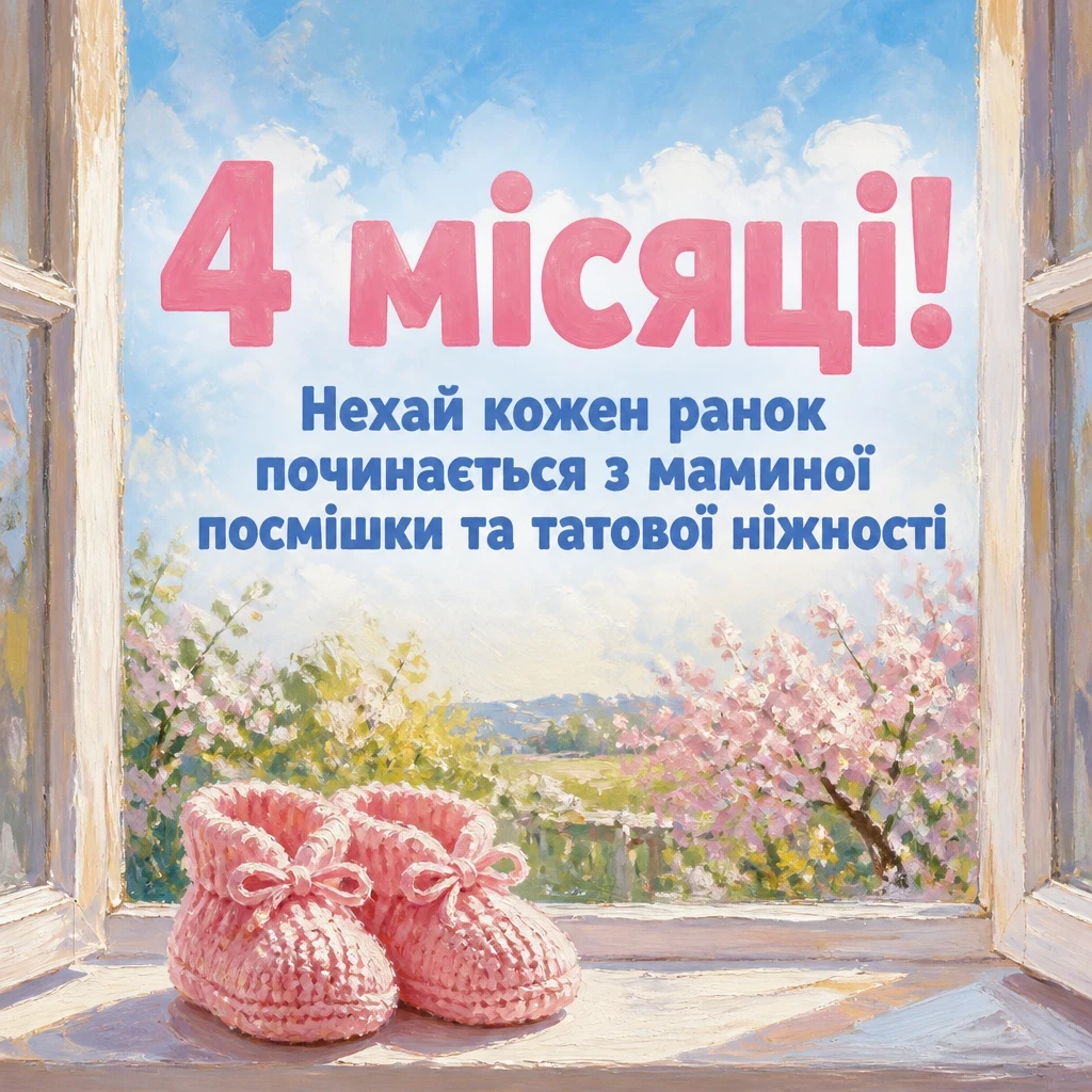 4 місяці дівчинці привітання