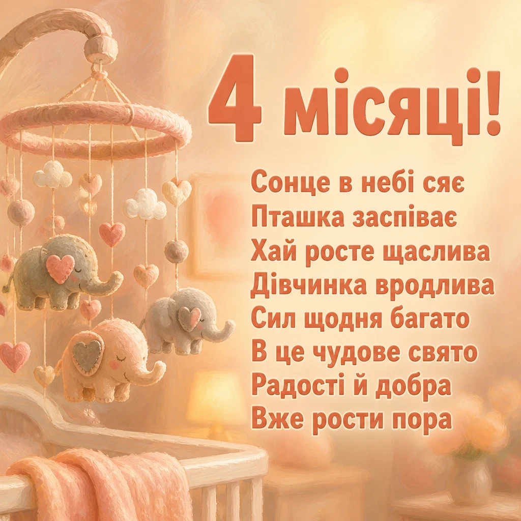 4 місяці дівчинці привітання