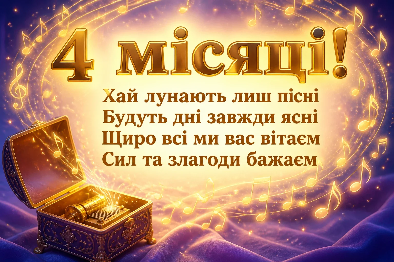 4 місяці дівчинці привітання
