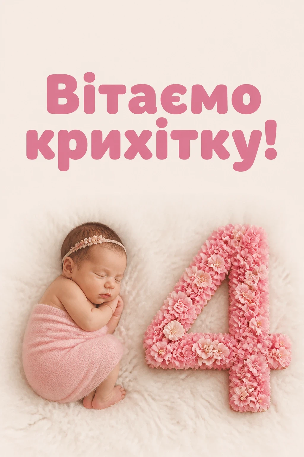 4 місяці дівчинці привітання