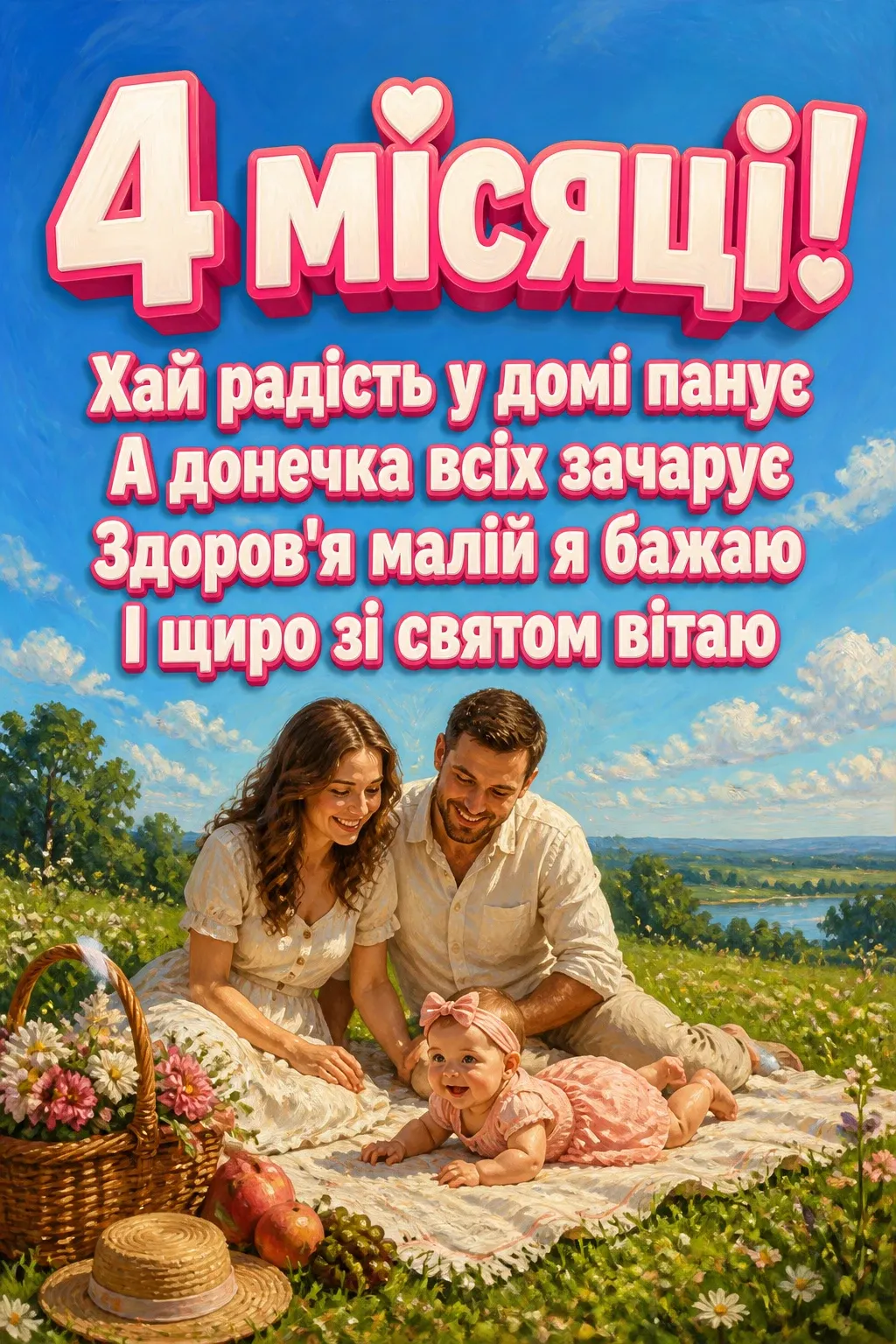 4 місяці дівчинці привітання