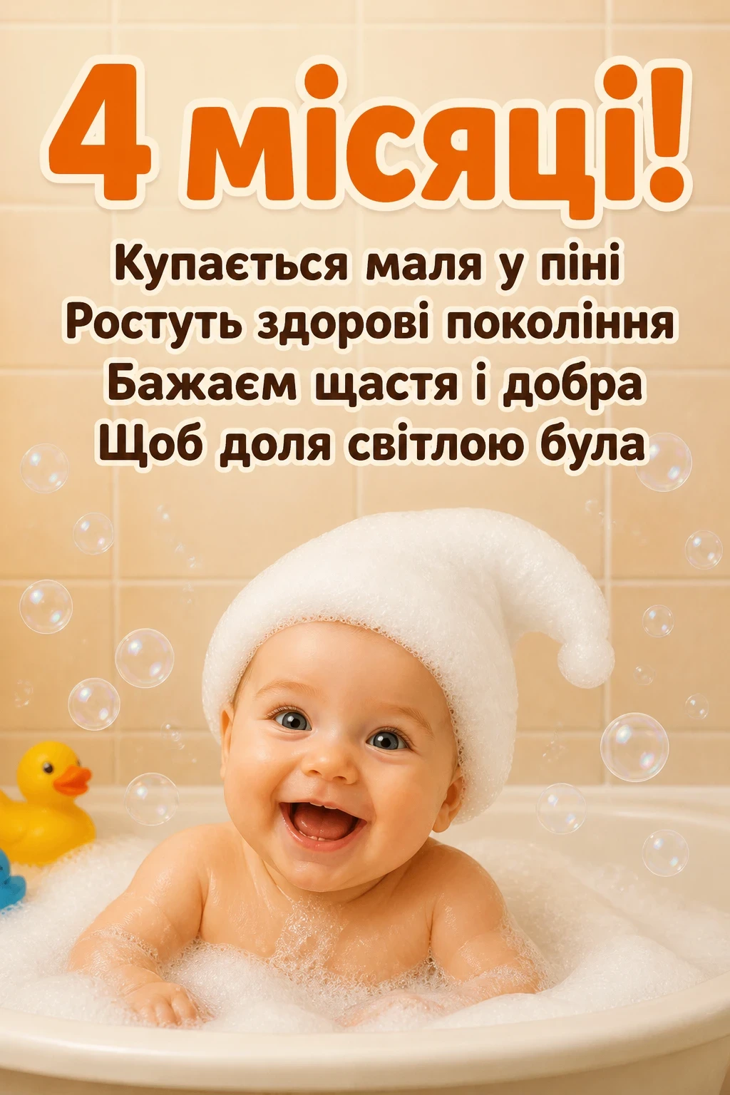 4 місяці дівчинці привітання