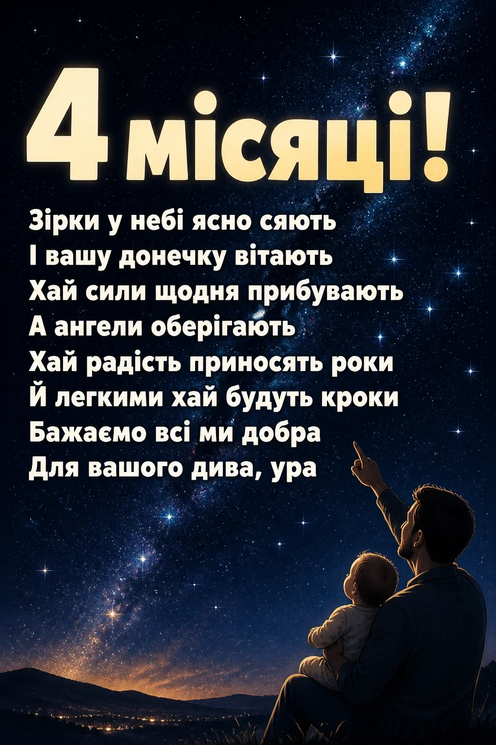 4 місяці дівчинці привітання