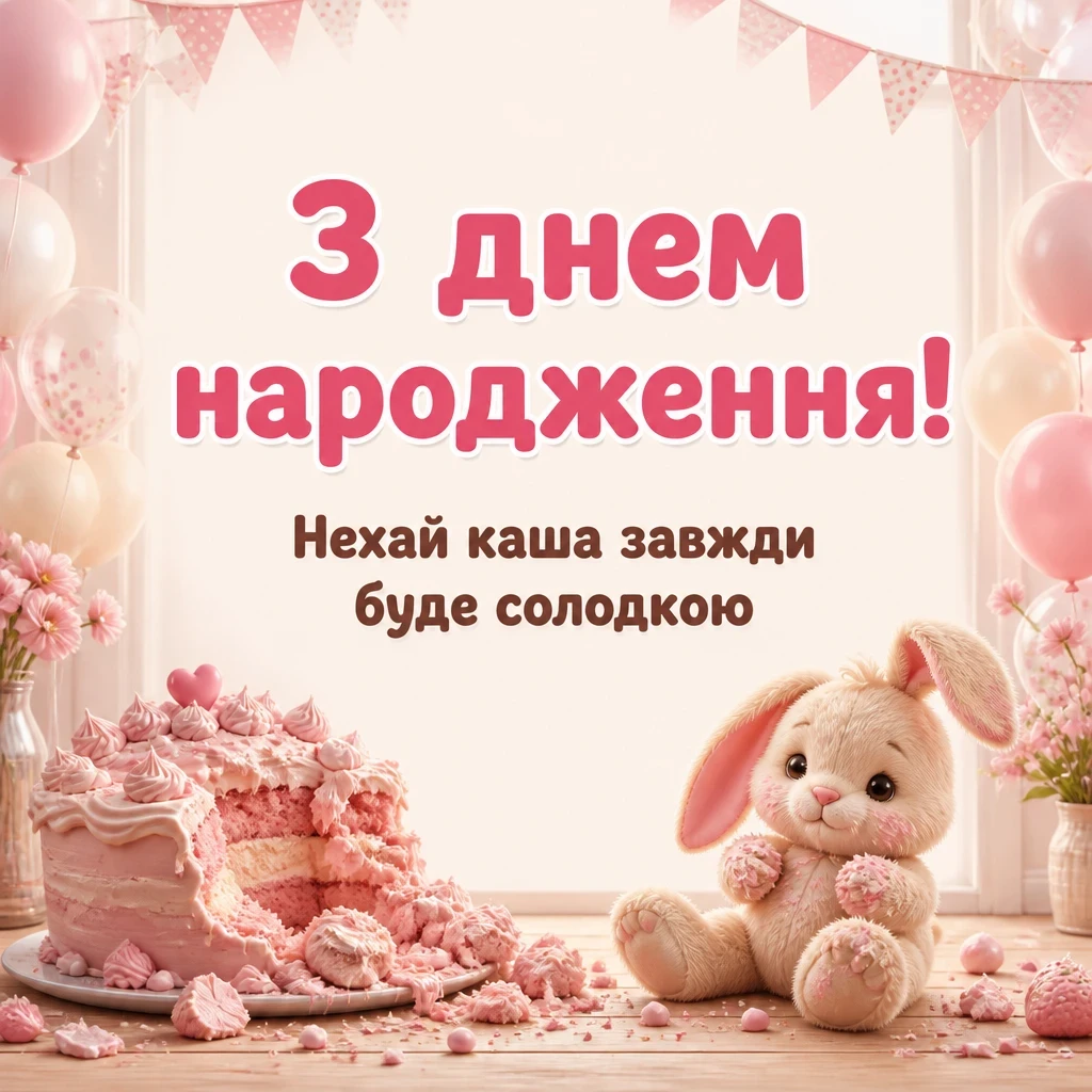 привітання з 1 рочком дівчинку