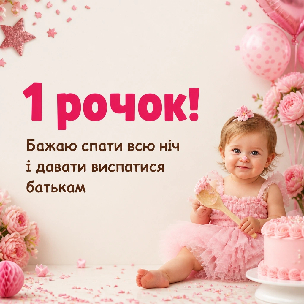 привітання з 1 рочком дівчинку