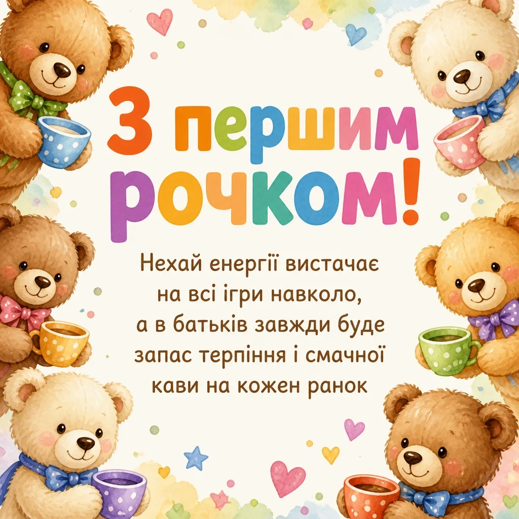 привітання з 1 рочком дівчинку