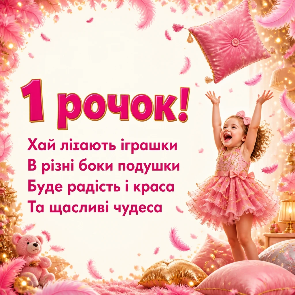 привітання з 1 рочком дівчинку