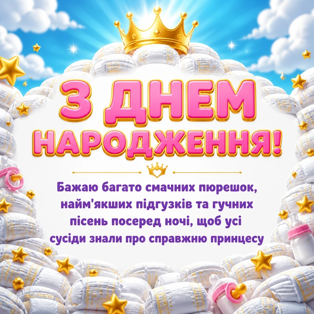 привітання з 1 рочком дівчинку