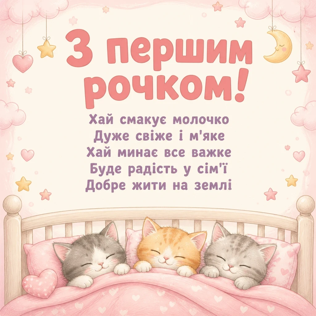 привітання з 1 рочком дівчинку
