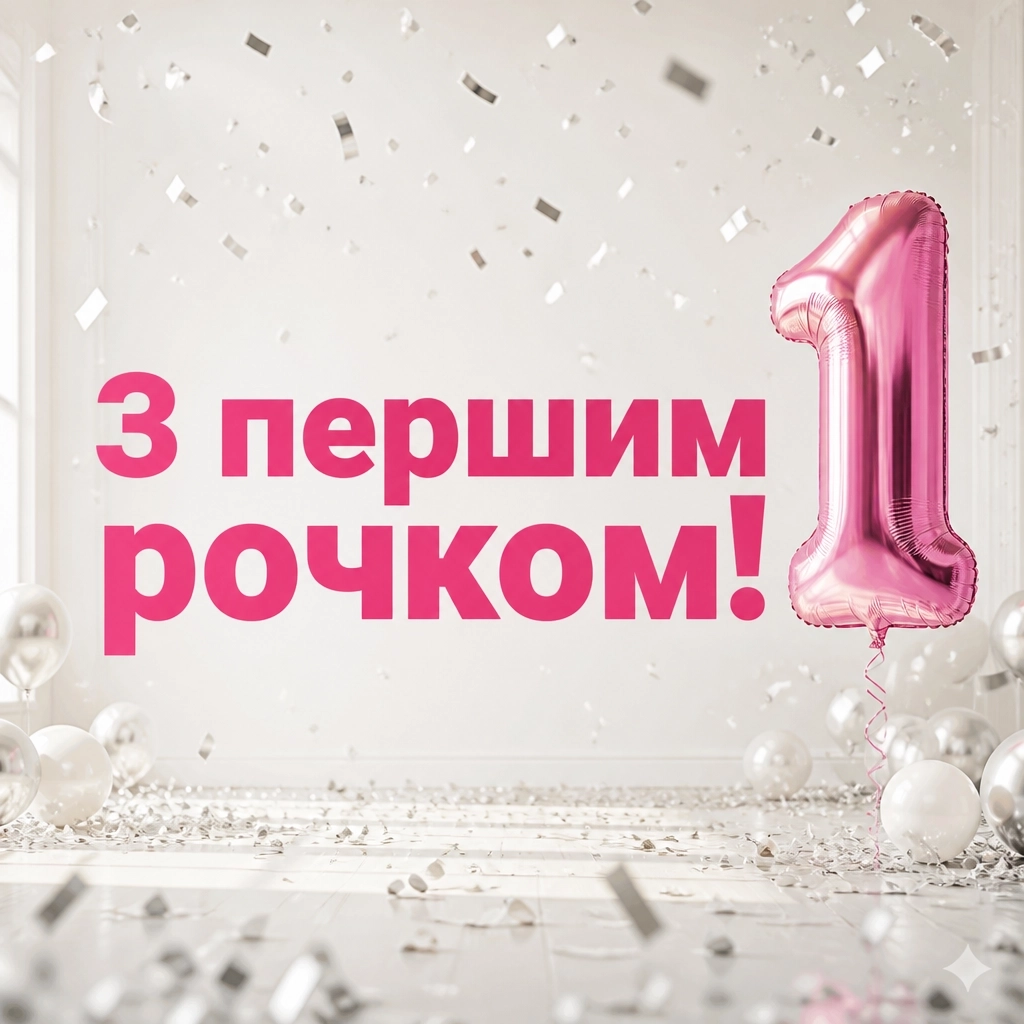 привітання з 1 рочком дівчинку