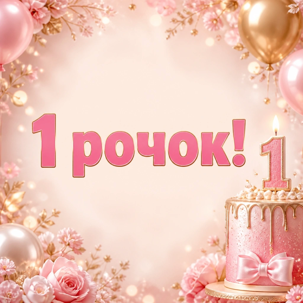 привітання з 1 рочком дівчинку