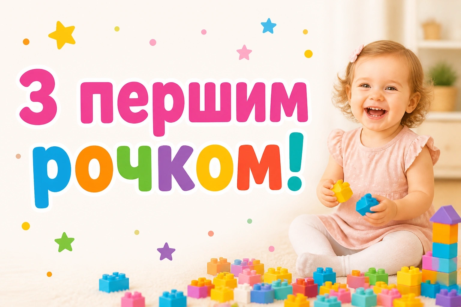 привітання з 1 рочком дівчинку