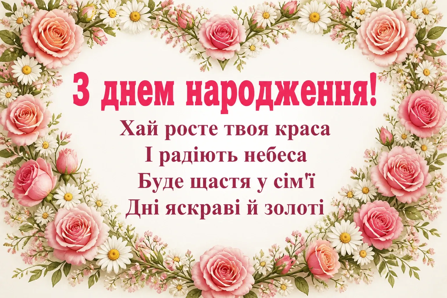 привітання з 1 рочком дівчинку