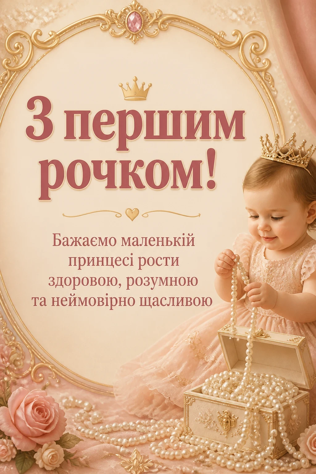 привітання з 1 рочком дівчинку