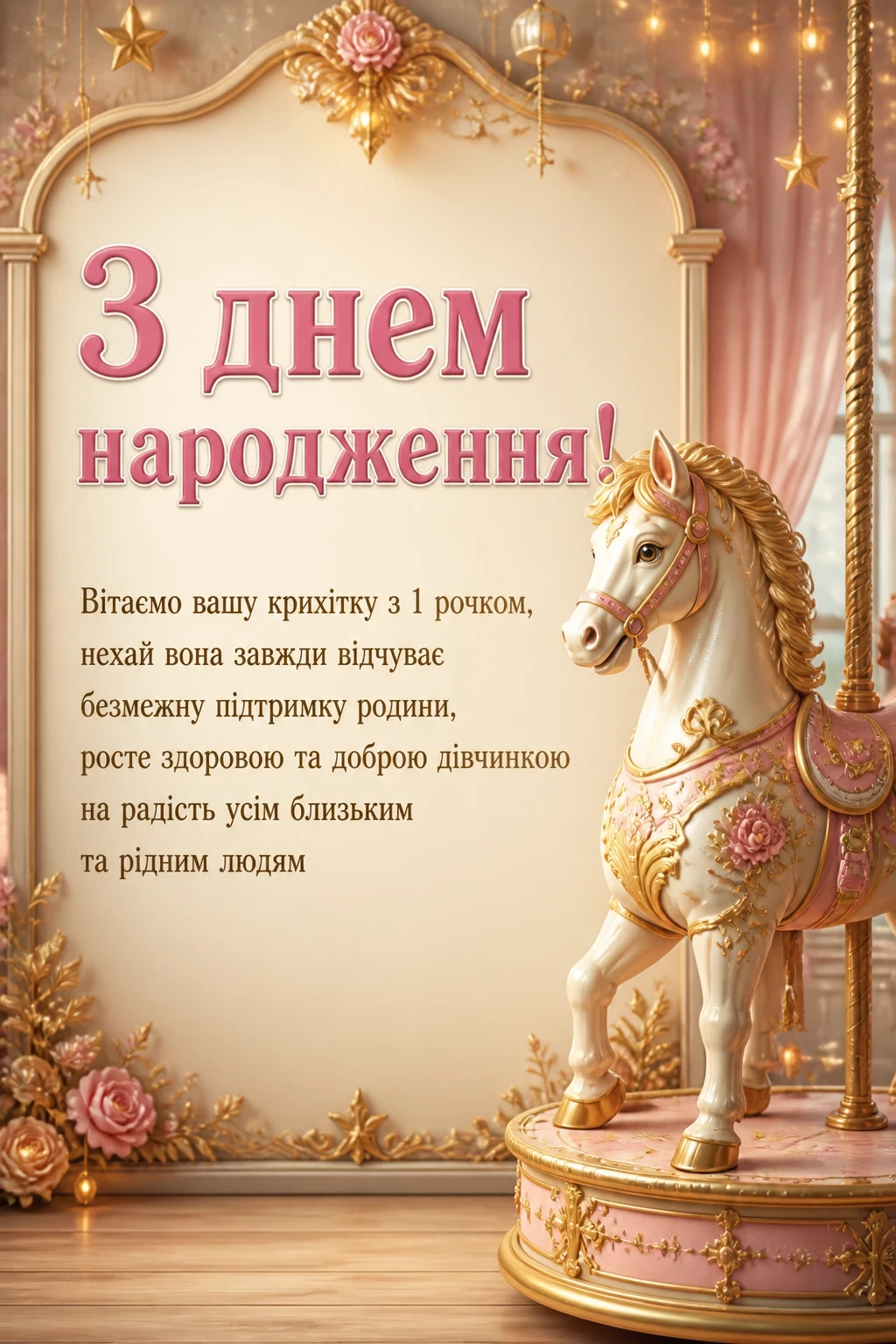 привітання з 1 рочком дівчинку