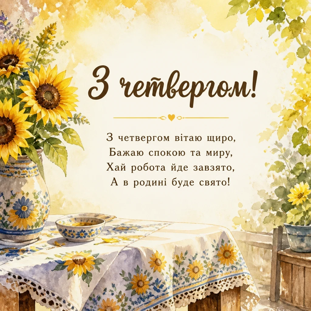 привітання з четвергом на український мові
