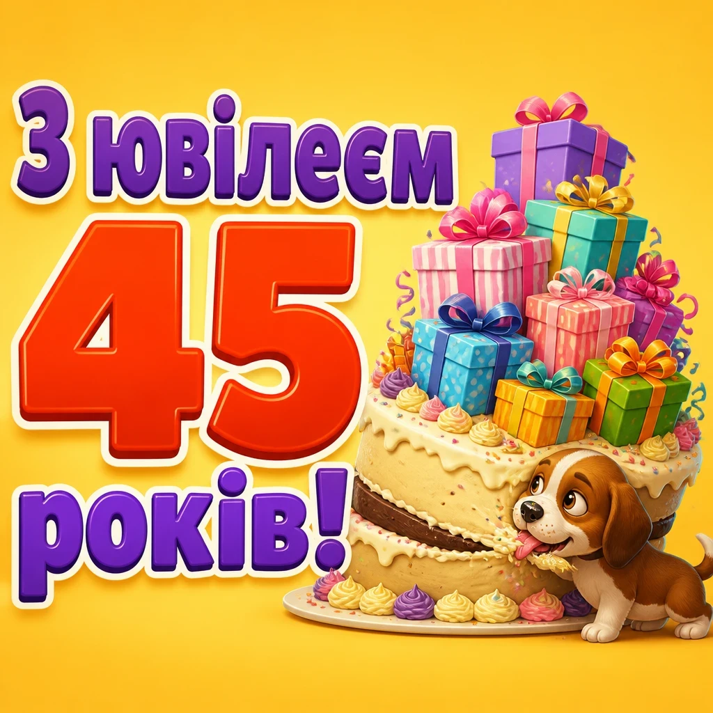 привітання жінці 45 років