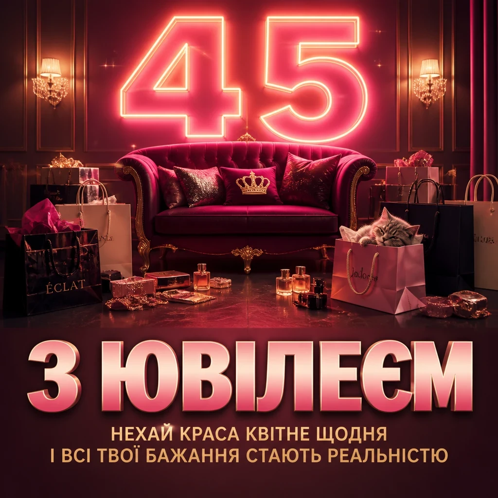 привітання жінці 45 років