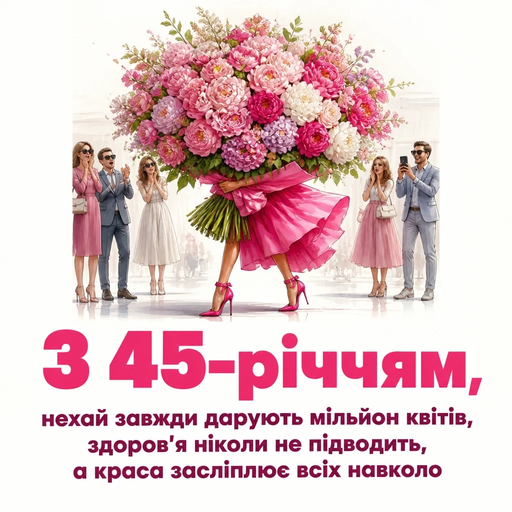 привітання жінці 45 років