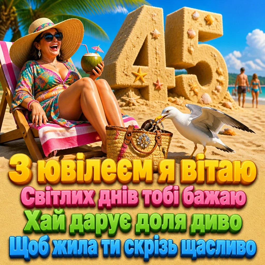 привітання жінці 45 років