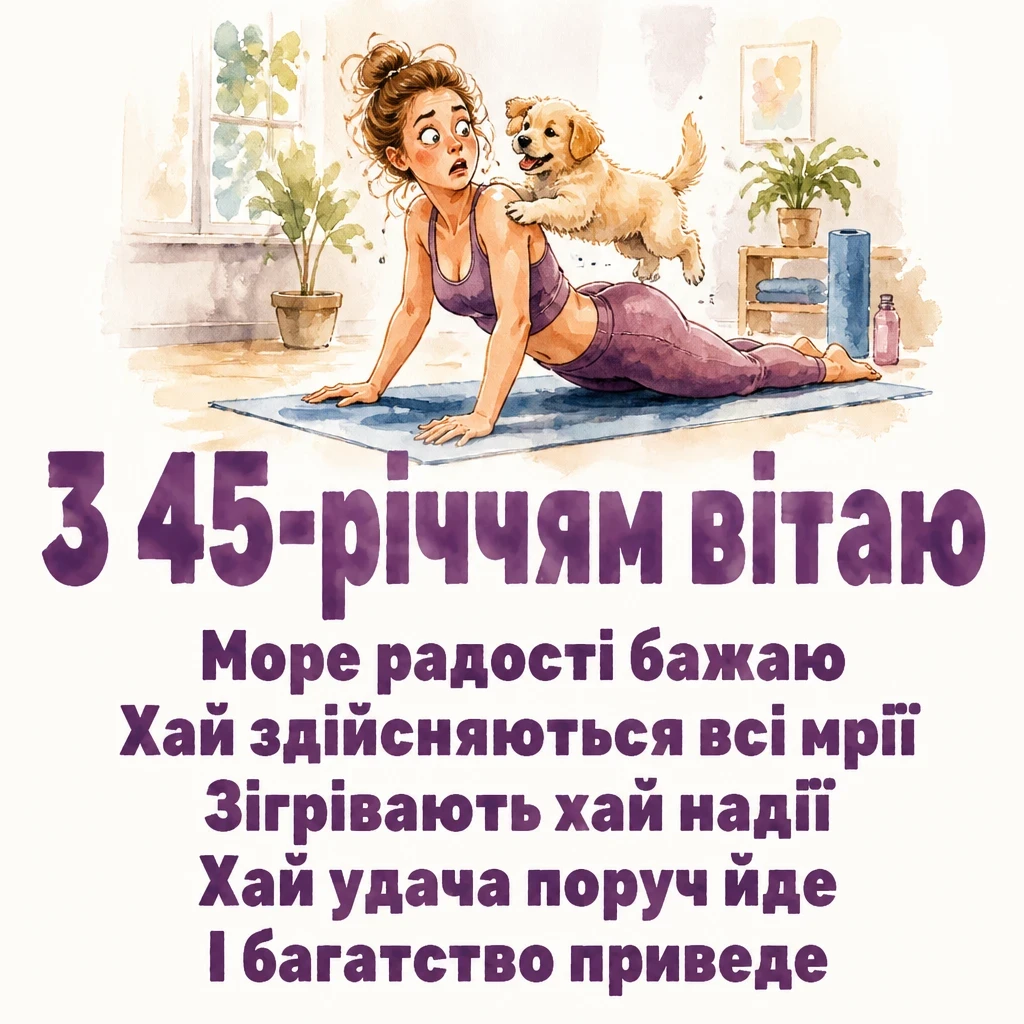 привітання жінці 45 років
