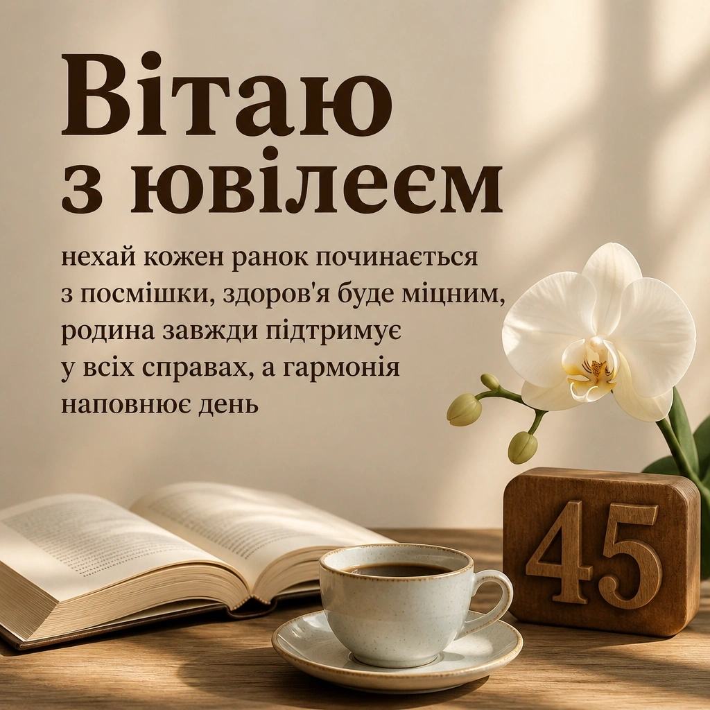 привітання жінці 45 років