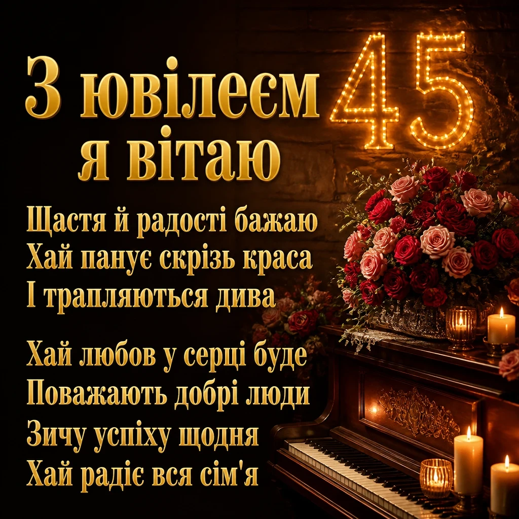 привітання жінці 45 років