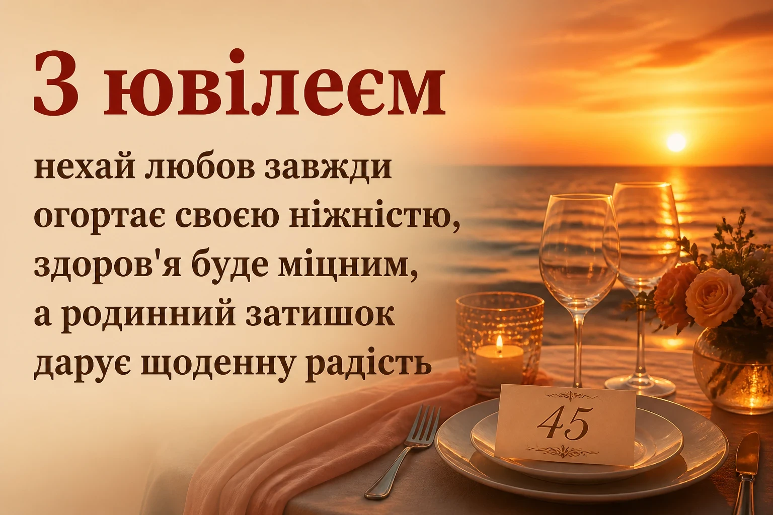 привітання жінці 45 років