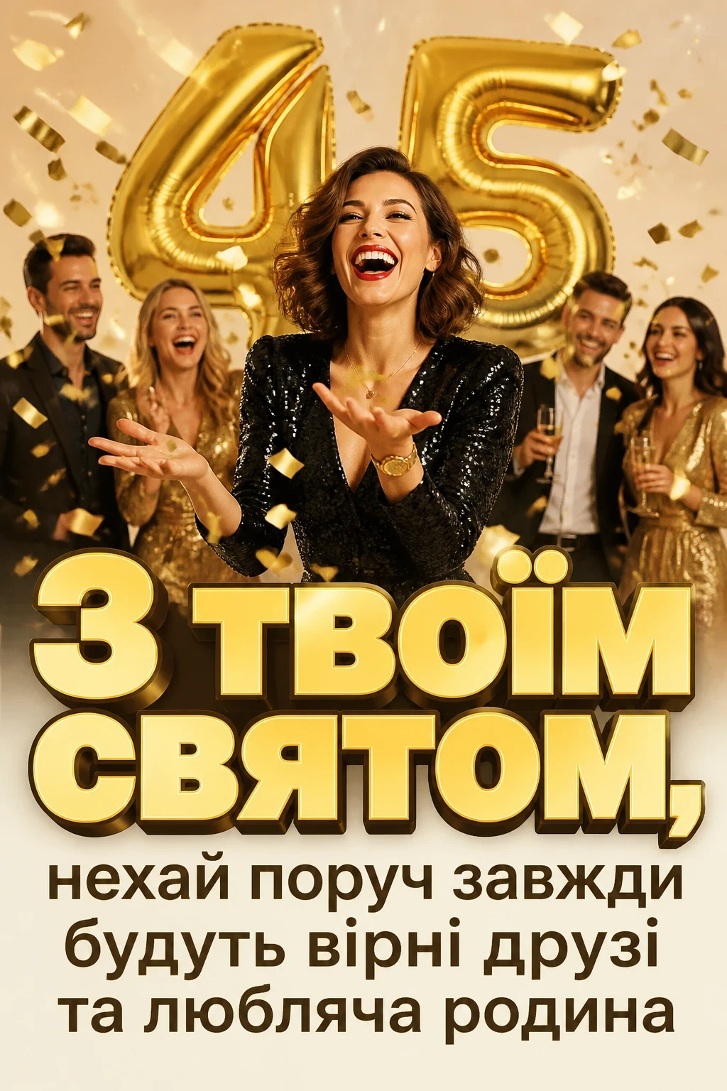 привітання жінці 45 років