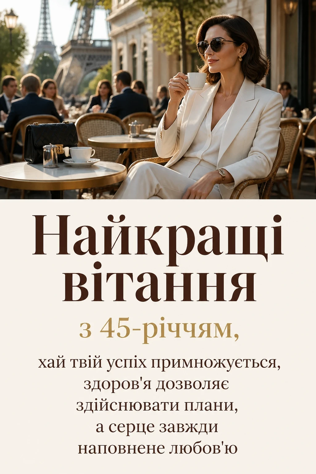 привітання жінці 45 років