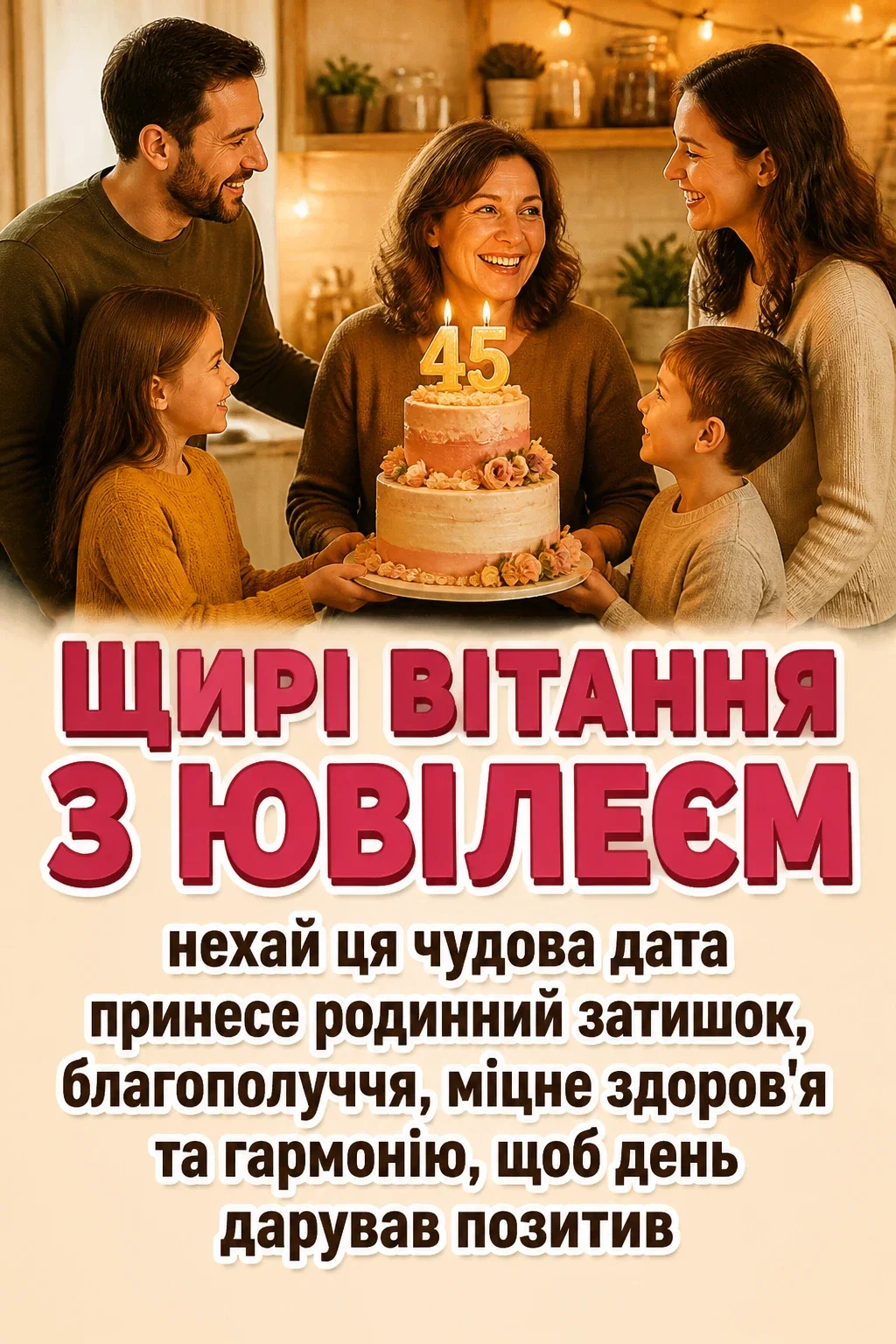 привітання жінці 45 років