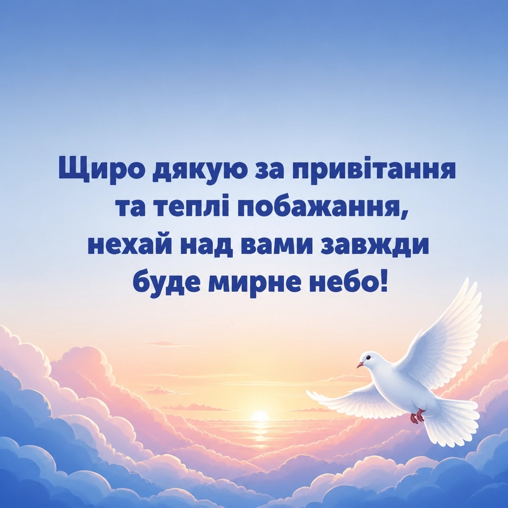 мирного неба щиро дякую дякую за привітання
